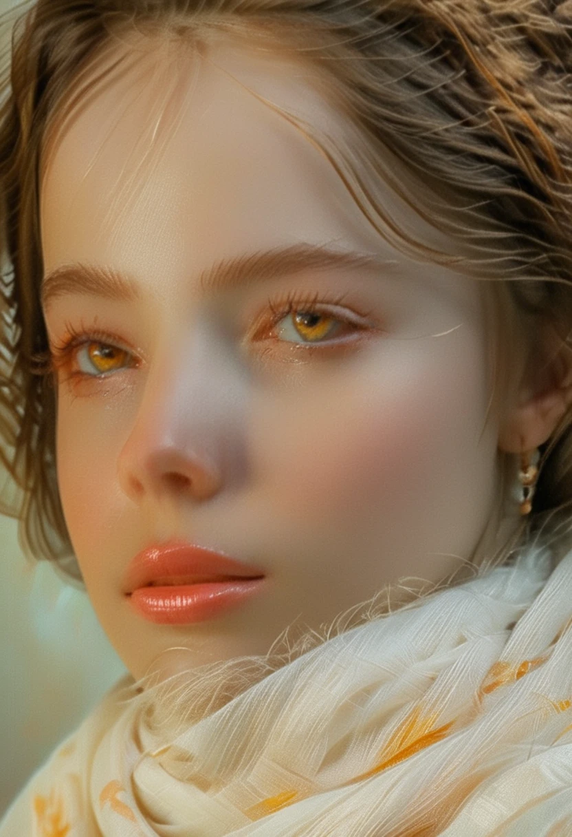 A thoughtful and introspective woman, detailed portrait, detailed eyes and lips, oil painting, warm lighting, soft color palette, impressionistic style, dreamlike atmosphere, deep focus, cinematic composition, masterpiece, ultra-detailed, 8k, hyper realistic