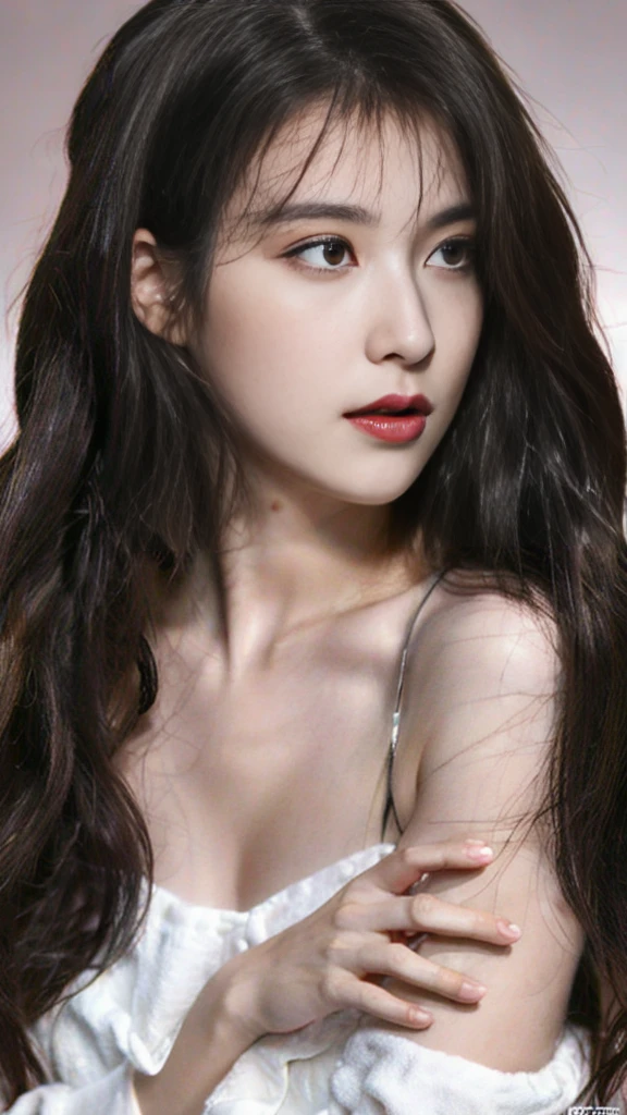 (long hair: 1.6), flowing hair, (white ribbon on hair), best quality, masterpiece, illustration, extremely exquisite beauty, Very detailed, CG, , 8k wallpaper, Astonishing, fine details, masterpiece, best quality, official art, Very detailed CG Unity 8k wallpaper, ridiculous, incredibly ridiculous, File size is huge, super detailed, High resolution, Very detailed, Beautiful and delicate girl, Very detailed eyes and face, beautiful details eyes, There is light on the face, whole body, (whole body), masterpiece, surreal, 32k, Extremely detailed CG Unity 8k wallpaper, best quality, (male and female cuddles), Man muscular naked, woman sexly, split, Off the shoulder style, sexly, Bare legs, permanent,Huge breasts