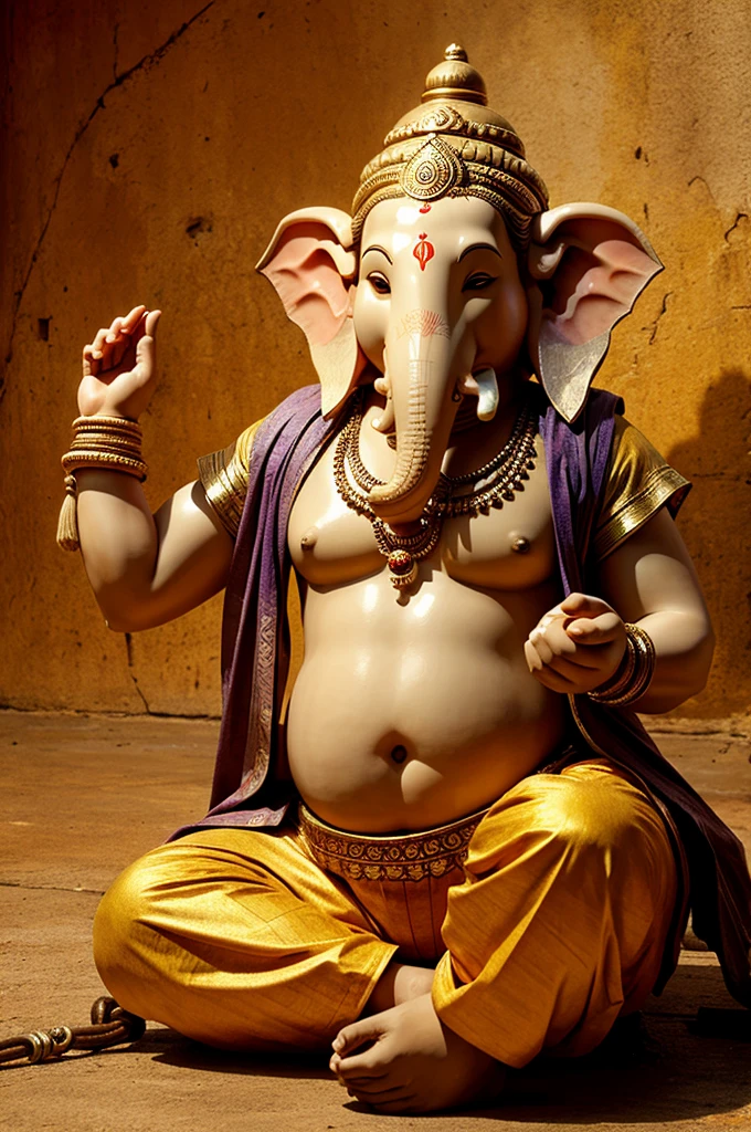 Indian lord ganesh with rat