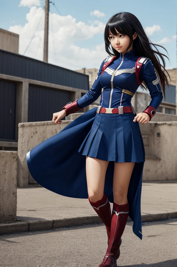 I would like to create a heroine in the world of my hero academia, his superpower is related to music. Your super suit has to be something comfortable and with a skirt.