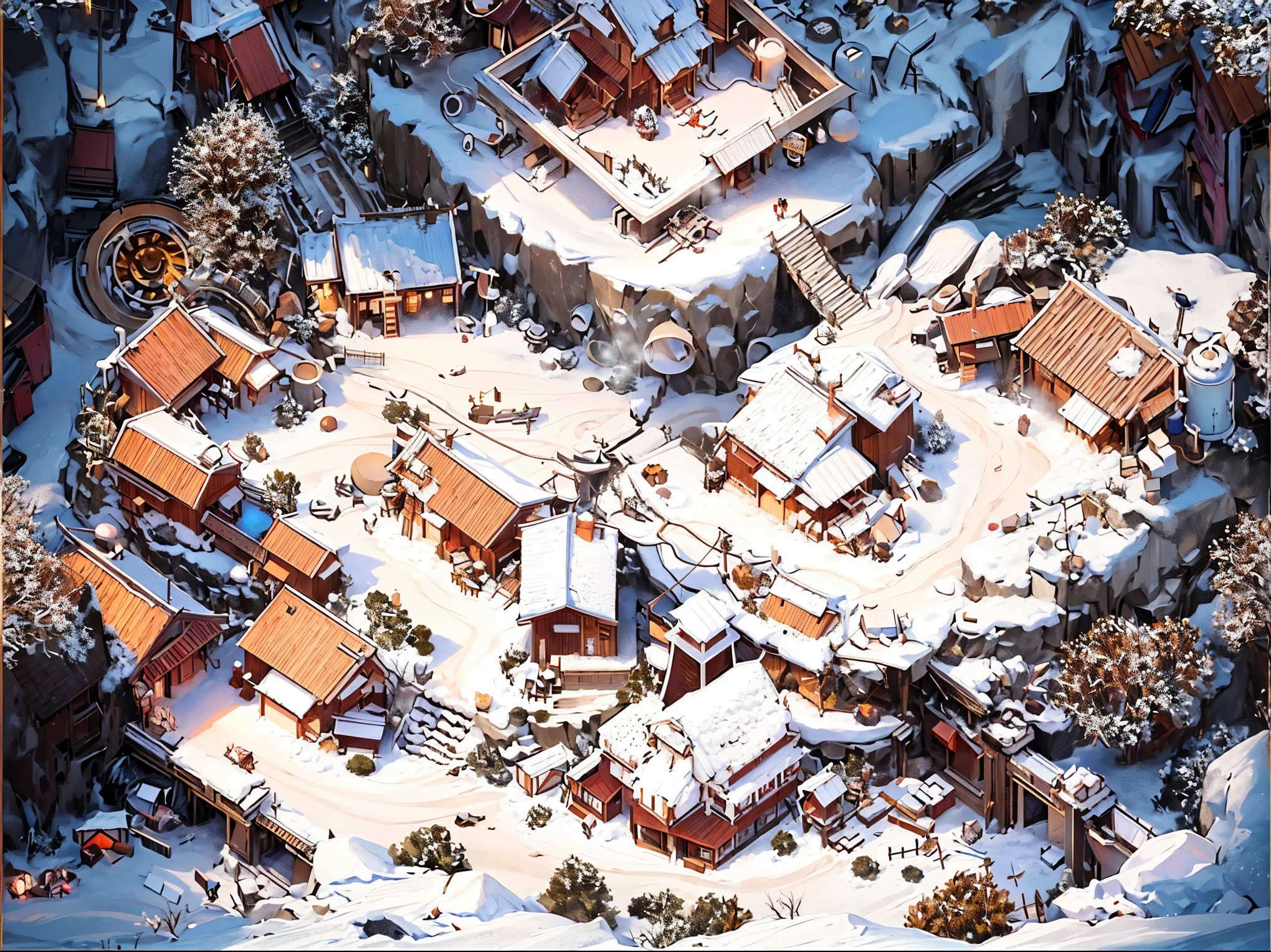 (winter,snow,下snow,积snow,:1.3)(absurd, high resolution, Extremely detailed, Human Development Report), masterpiece, best quality, Mana Town legend, 圣Light黎明控制台, Portrait of a place, Nostalgic place, town of Light, detailed landscape, in a Mana Town legend, Light, Location Town, landscape, Professional photos, path town detailed landscape, Detailed background