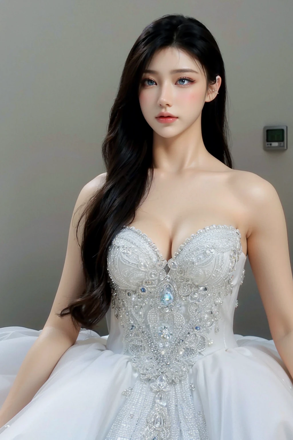 Game Art,Best image quality,Maximum resolution,8K,(A bust photo),(portrait),(Head close-up),(Rule of Thirds),Unreal Engine 5 rendering works,20 year old girl,((Queen)),The eyes are very detailed,(Large Breasts),Elegance and nobility,Light,Light线追踪,Game CG,((3D Unreal Engine)),OC rendering reflection mode,4K,Ultra-clear,Sensual,Translucent lace,Fair and plump figure,Pretty Face,Light泽凝胶涂层,身着华贵礼服的Queen,Crystal Gem Crown,Necklace jewelry,blue eyes,The tattoo is very three-dimensional,Gorgeous and intricate tattoo designs,Ultra-clear portrait,Sexy body,Temple Princess,Sapphire eyes,Fine gold and diamond jewellery,Luxurious jewelry,Wearing diamond gemstone jewelry,Gorgeous jewelry all over the body,Pearl Necklace,Diamond Dress,Super beautiful model,Arms straight