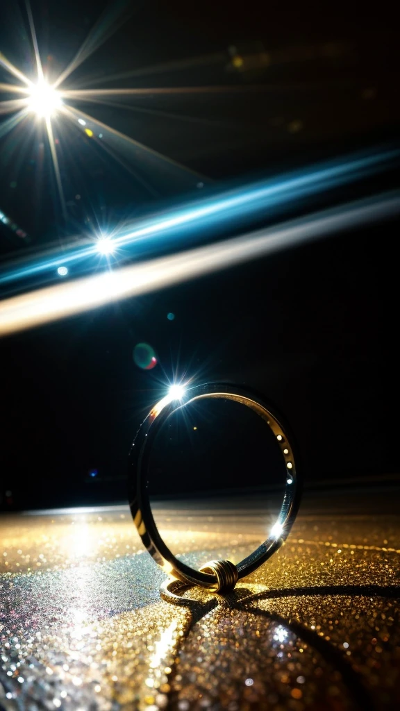 (landscape, no people, no humans, simple background, black background, reflexion on ground, black ground, ring, golden ring, 18k ring, ultra detailed ring, focus on ring, close up, close up on ring)), (photorealistic, realistic, masterpiece, best quality, ultra detailed), 8k wallpaper, perfect balance, official art, extremely detailed CG unity 8k wallpaper, perfect lighting, Colorful, (masterpiece:1.0),(best_quality:1.0), ultra high res,4K,ultra-detailed, photography, 8K, HDR, highres, absurdres:1.2, Kodak portra 400, blurry background, bokeh, lens flare, professional photograph, (vibrant_color:1.2),