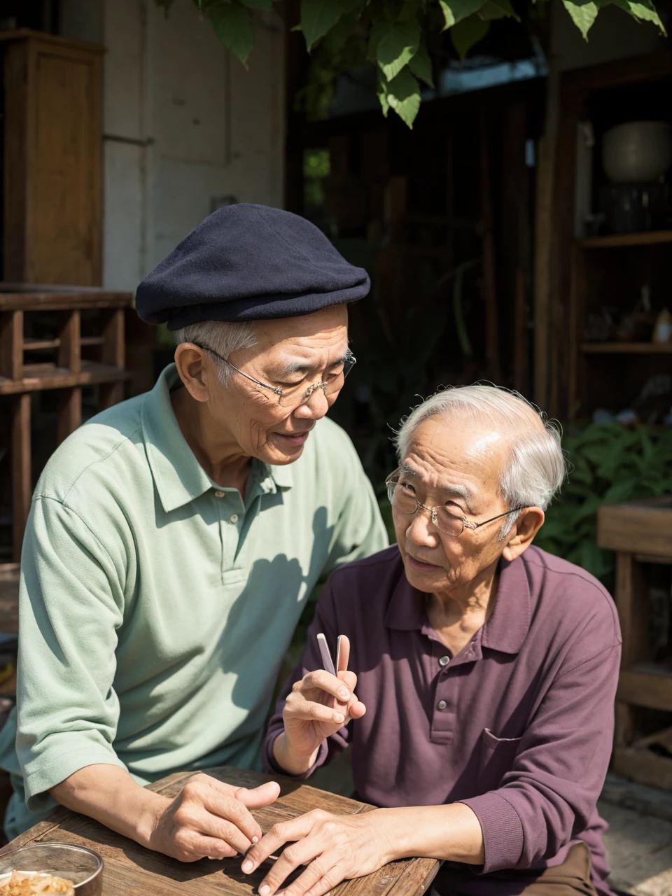 japanes A old man 80years old barechested 2 males penises caress enraptured embracing each other dildo fat blow job