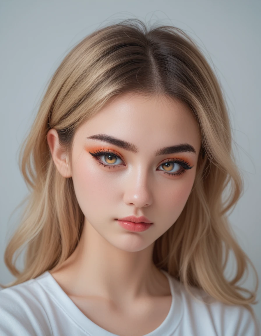 score_9, score_8_up, score_7_up,best qualitybest quality, masterpiece, highres, (detailed:1.4), 1 girl, (thick eyeliner), bright hair color, streak, hair extensions, thick eyeshadow, Fair-skinned, extremally thin eyebrows, Highlighted eyes with eyeliner, false eyelashes