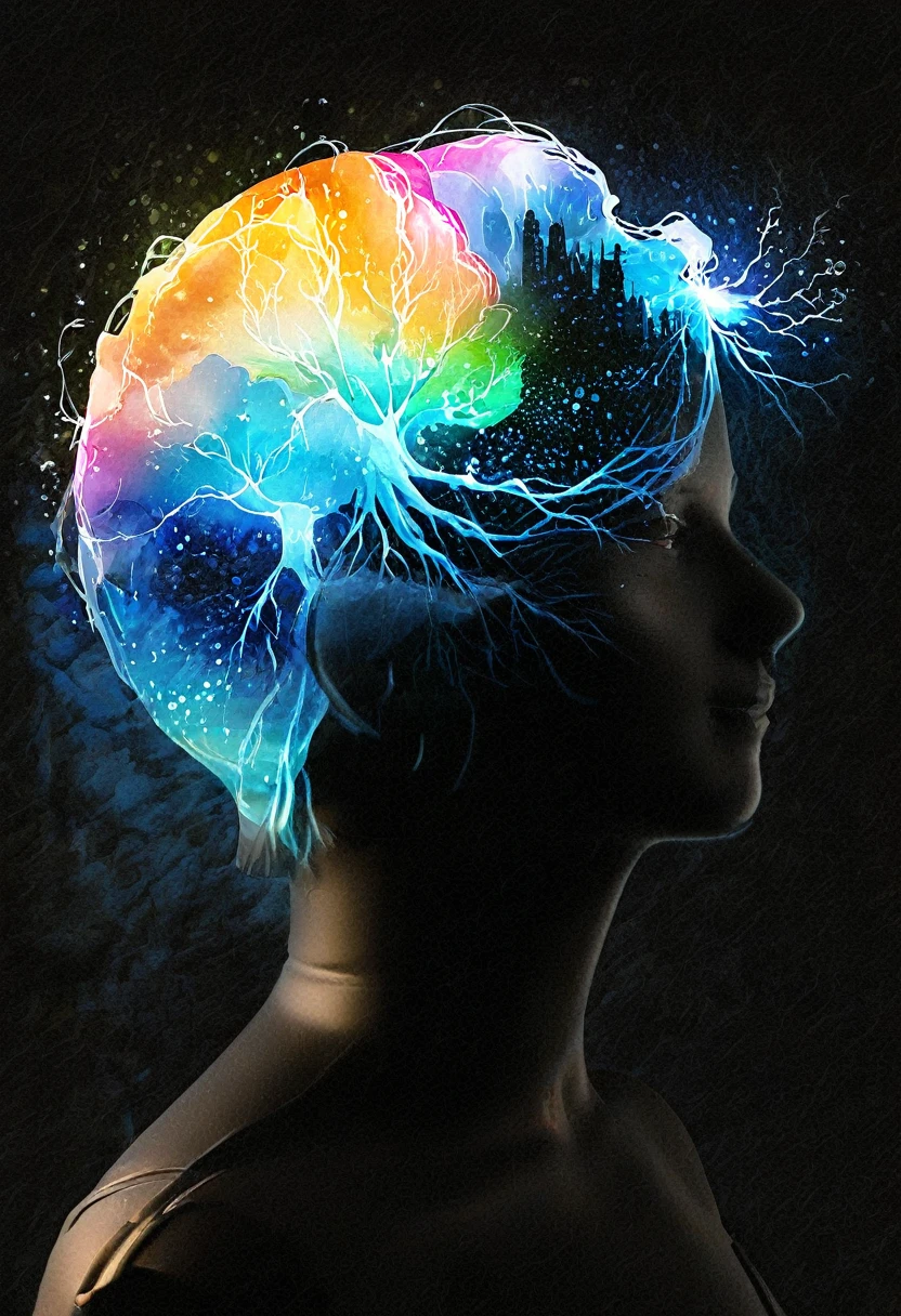 The thought is so powerful that it comes to life, manifesting as a vibrant and evocative image. on the canvas, we see a human mind, Their synapses shining like stars in the night. Thoughts flow through the mind like rivers of light, converging on a single focal point. That focal point is the thought that is seen in the image.. It's a thought of hope, of possibility, transformation. It is a thought that has the power to inspire, motivate and change the world. Hashtags: #ThoughtVisualized #CanvasWhite #SinapsisBrillantes #RiversOfLight #PuntoFocal #ThoughtHope #PossibilityThought #TransformationThought #PowerInspiring #Motivating Power #PowerofChange