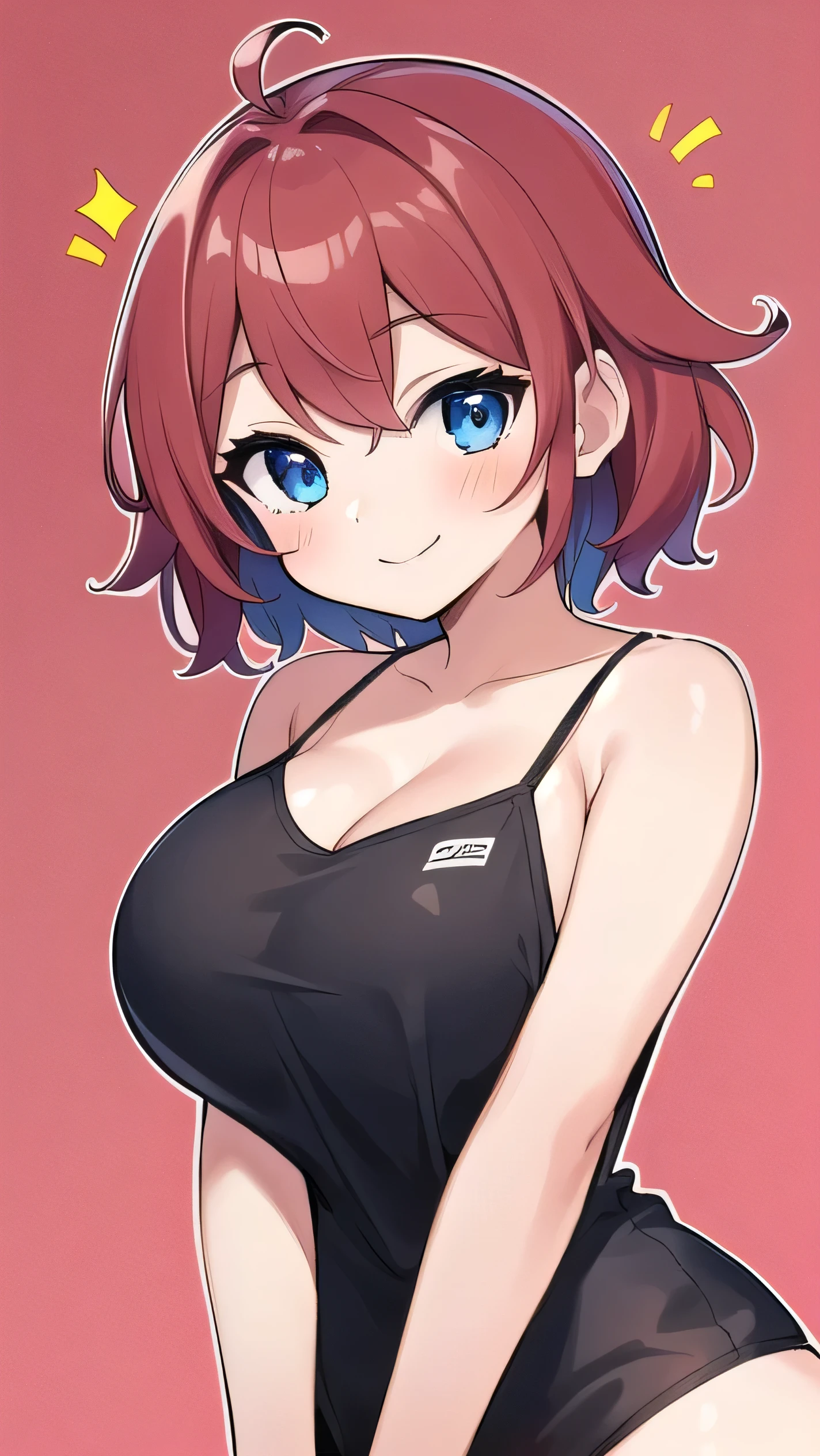 Big breasts, red hair, blue eyes, droopy eyes,  elementary school student, super big breasts, (medium hair: 1), elementary school student, young face, short height, 10 years old,  shy , smiling a little, soft hair，red Lingerie Set