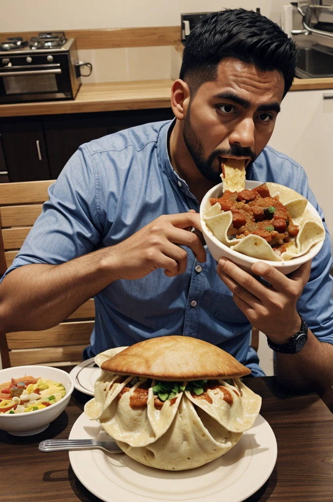 1 Man eat big momo