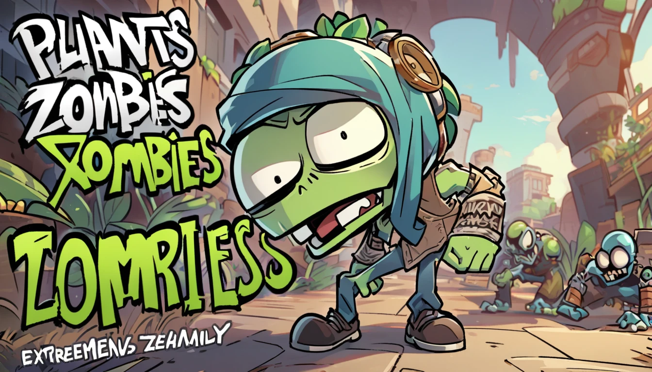 Plants vs. Zombies,text saying "Plants Vs Zombies",extremly detailed