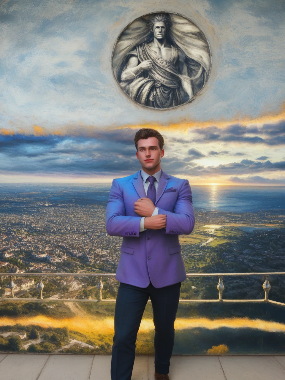 score_9, score_8_above, (1man), Artwork, best quality, high resolution, Close-up portrait, bad, Greek god, fantasy, league of legends style, beautiful figure painting, bright light, Amazing composition, front view, hdr, volumetric lighting, ultra quality, elegant, highly detailed
