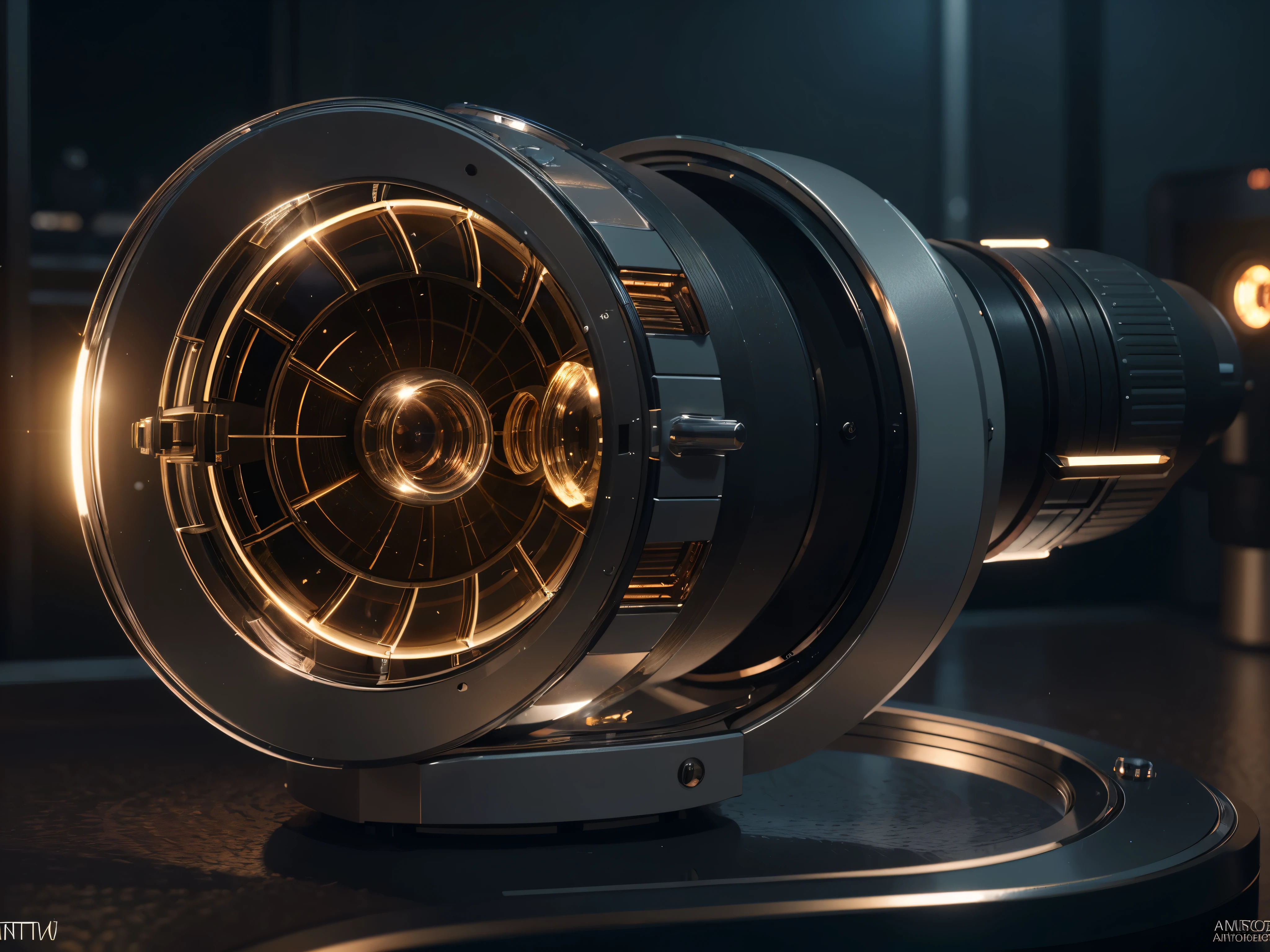 a highly detailed 3d rendered illustration of a microscope, detailed glass lens, metallic body, complex mechanical parts, laboratory equipment, scientific, photorealistic, intricate details, cinematic lighting, dramatic shadows, vibrant colors, glossy reflections, depth of field, award-winning, artstation quality
