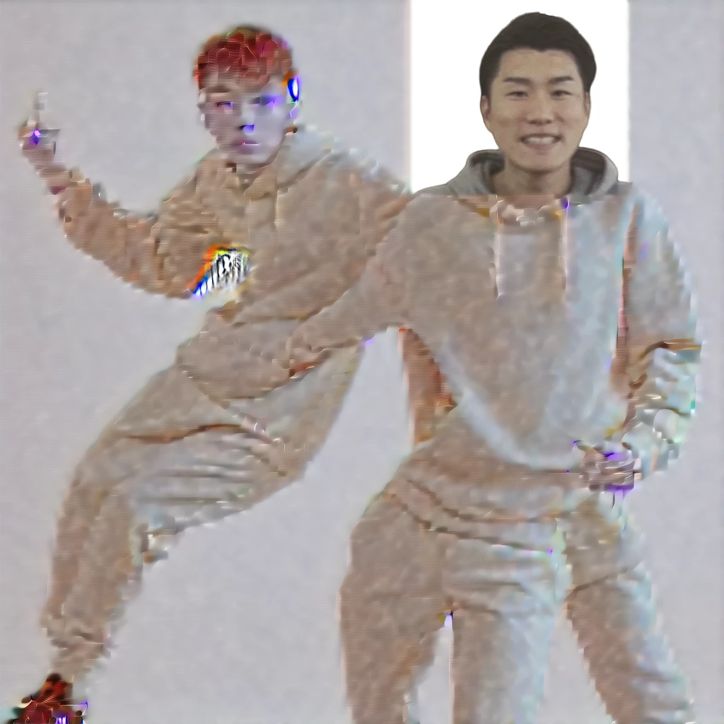 Full body of one man、upright、Gray hoodie、Long sleeves、Detailed hands、Not posing、Calm pose、Asian、Pure white background、With arms outstretched、Wearing jet black trousers、Long length、Black sneakers、Both arms are straight、joint、Natural Joints