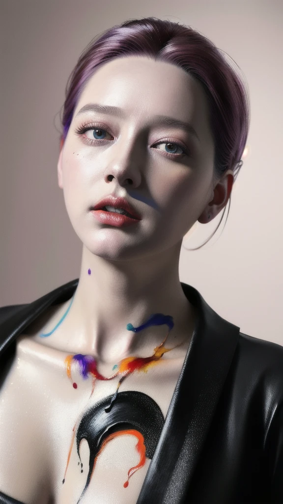 Android Beauty, Powerful paintings inspired by Francis Bacon, Ultra-realistic surrealism, Hyperrealism, fear, art, hyper real painting, Realistic illustration painting, カラフルなHyperrealism, Hyper-realistic digital art