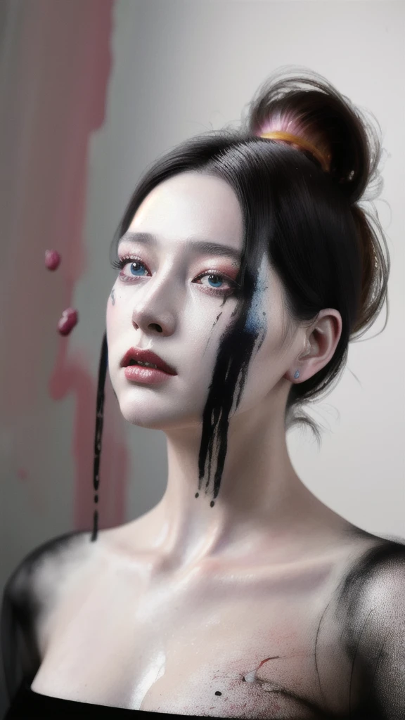 Android Beauty, Powerful paintings inspired by Francis Bacon, Ultra-realistic surrealism, Hyperrealism, fear, art, hyper real painting, Realistic illustration painting, カラフルなHyperrealism, Hyper-realistic digital art