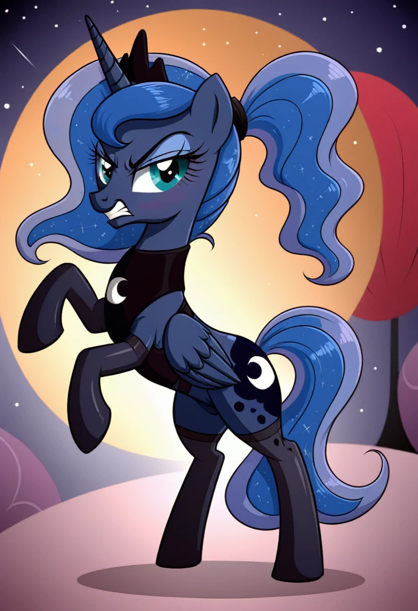 Pony . Black stocking Prince Luna angry