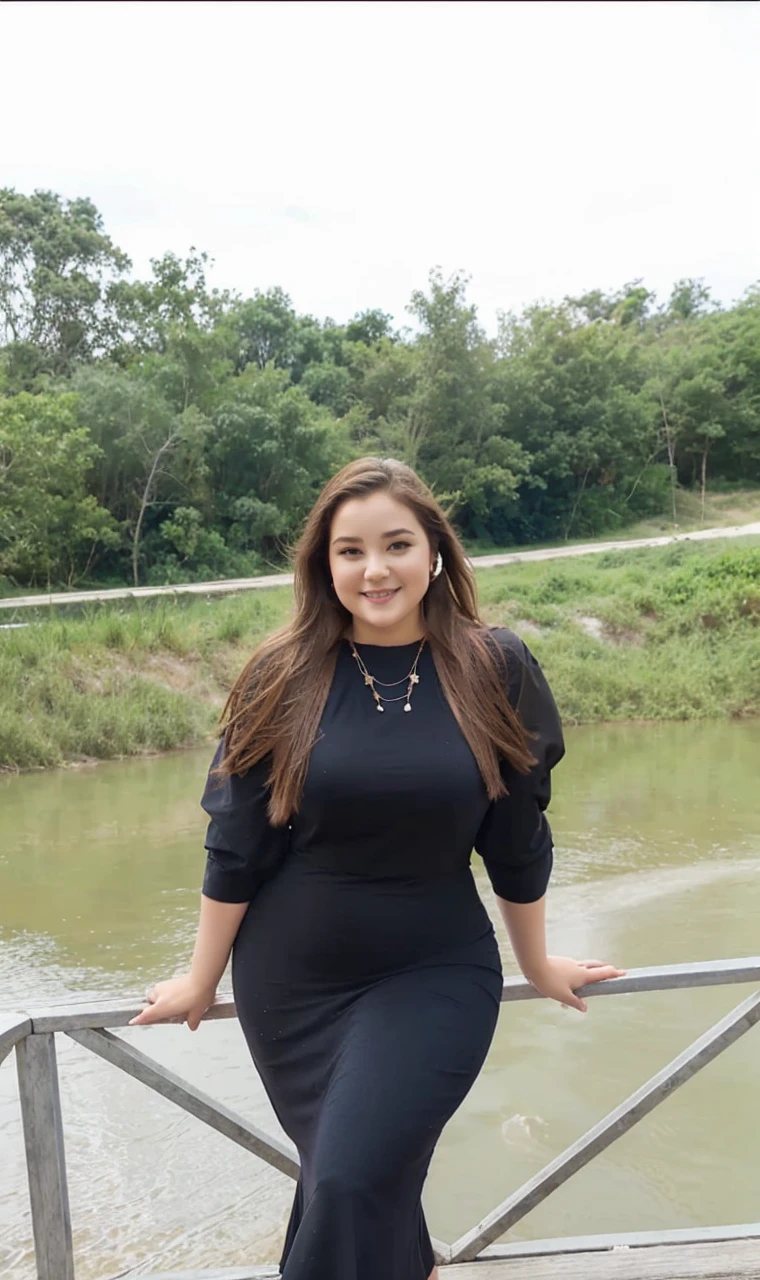 Araffe Curved short dress skirt with small breasts,Big hips Obese underwear Sea swimming and casual beach dress Smoothsky model, round shape, curved shape, attractive smile, Portrait Gabriella Linda, full-length photo, Sucier Red seducer and powerful dress
