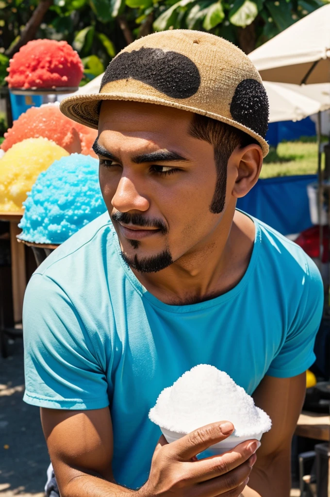 Taking a stubborn shave ice
