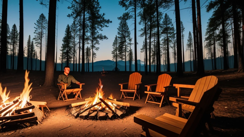 there is a man sitting next to a campfire in the woods, campfire in background, at a campfire at night, night outdoors, bright orange camp fire, campfire background, at a campfire in the forest, outdoors at night, camp fire, camping, campfire, night time, shutterstock, barrel fires and tents, scenic view at night