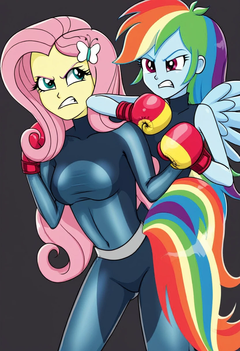 Eqg rainbow dash bodystocking boxing angry fluttershy