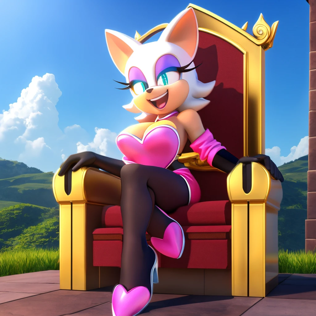 Rouge he sits on a throne and laughs Black bodystocking
