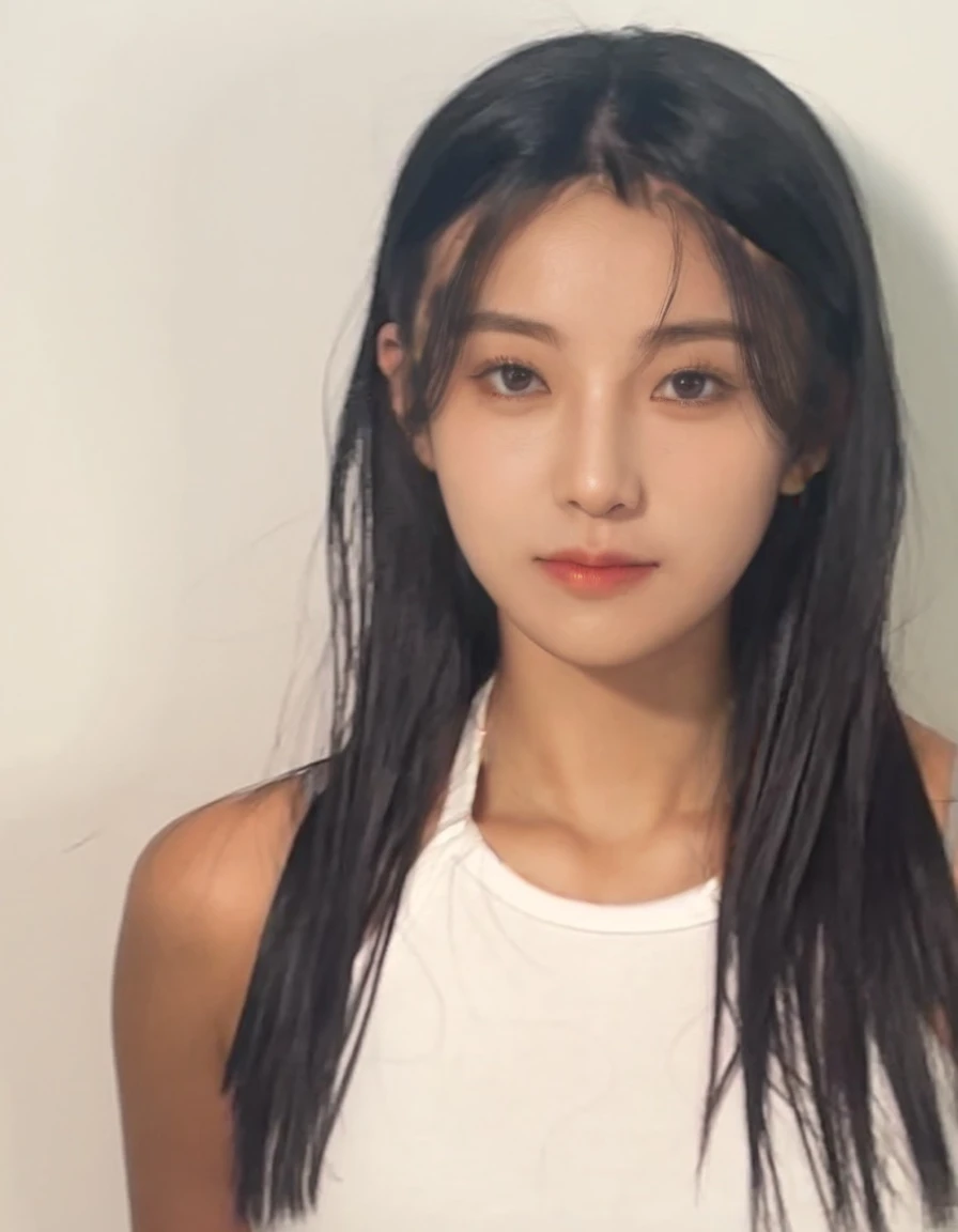 Best Quality, 8k, Masterpiece, (Portrait: 1.3), (photo realistic:1.4), (hyper realistic:1.4), Sharp Focus, looking at viewer, (smoother lighting:1.1), (increase cinematic lighting quality:0.9), realistic lighting, backlighting, light on face, ray trace, (brightening light:1.2), (Increase quality:1.4), sharp detail, (best quality real texture skin:1.4), finely detailed eyes, black_eyes, finely detailed face, 25 year old Korean woman