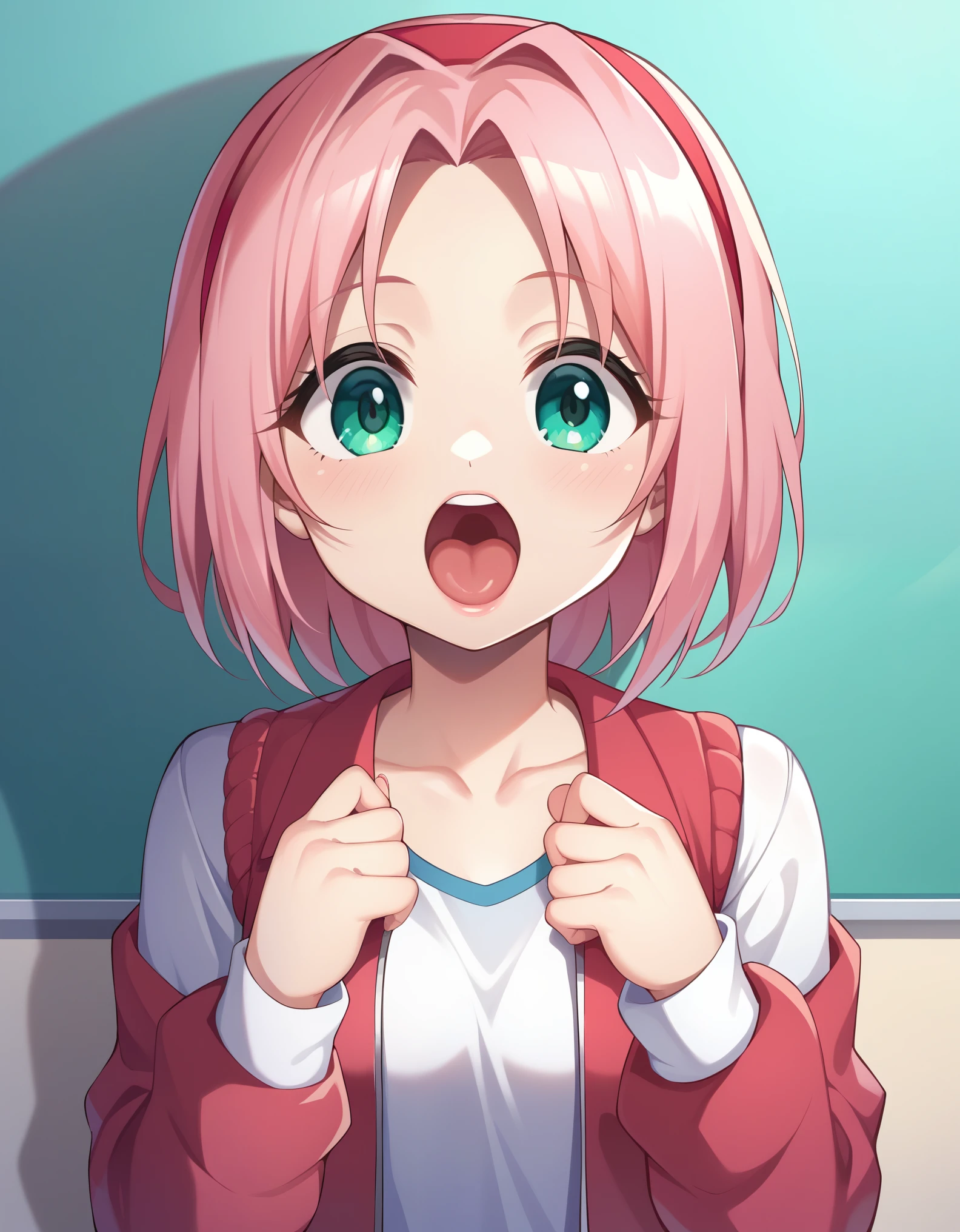 score_9,score_8_up,score_7_up, 1girl, moli, Haruno Sakura,  open mouth