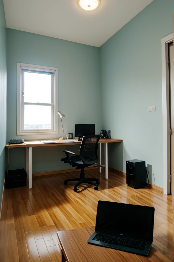 Room of freelancer without any person