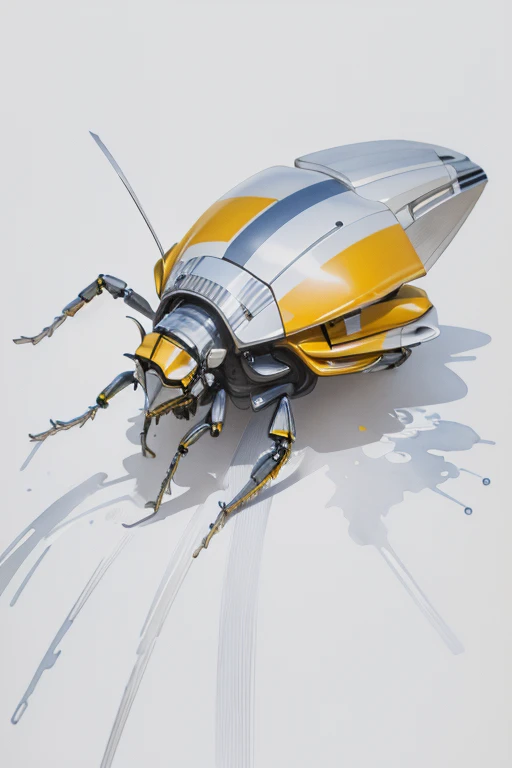 High Quality illustration, ultra detailed Beautiful picture of A painting of a bumblebug((white chromatic) Flag of Japan( skin) , hyperdetailed) , cinematic shot, haze lighting, 35mm,16k, uhd, zhibi, masterpiece, watercolor, ink, sketch, colorful, Sorayama, by hajime sorayama, ink