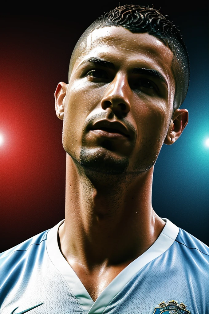 Make a Ronaldo photo 3d in color full huddy make it like art