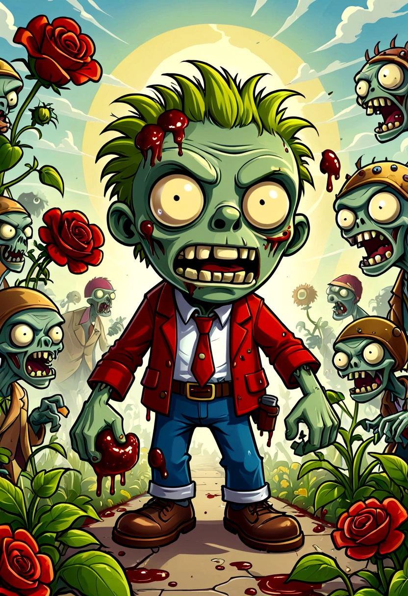 Plants vs. Zombies,game,fear,bloody,Old,Zombies,Art Illustration,