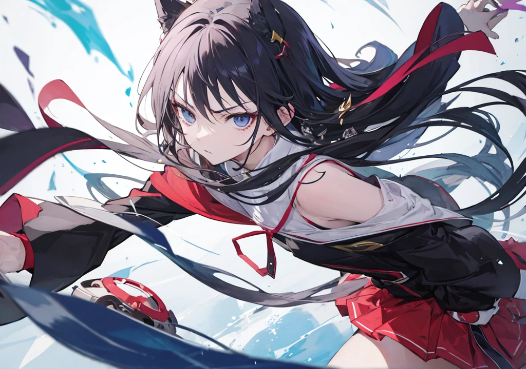create a powerful anime character with serious appearance