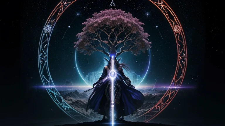 Create a vibrant and mystical image for your Facebook cover using the following specifications:

Cover Dimensions: 820 x 360 pixels
Background: Black
Elements to include:

Kabbalistic Symbol of the Tree of Life: Feature the central symbol of the Tree of Life, with its 10 Sephiroth (spheres) arranged in three columns: Kether, Chokhmah, Binah (top); Chesed, Gevurah, Tiferet (middle); Netzach, Hod, Yesod, Malkuth (bottom).

Colors of the Sephiroth:

Kether (Crown) - White
Chokhmah (Wisdom) - Violet
Binah (Understanding) - Indigo
Chesed (Mercy) - Blue
Gevurah (Strength) - Green
Tiferet (Beauty) - Yellow
Netzach (Victory) - Orange
Hod (Glory) - Red
Yesod (Foundation) - Blue-Indigo
Malkuth (Kingdom) - Red
Style and Tips:

Use vibrant and saturated tones for each Sephiroth, contrasting with the black background to highlight the Tree of Life symbol.
Ensure a symmetrical and balanced arrangement of the spheres along the three columns, following the traditional structure of the Tree of Life.
Make the Tree of Life symbol the focal point of the image, with the chosen colors radiating a sense of depth and spirituality.
Final Objective:

Create a visually stunning and meaningful image that represents the complexity and harmony of the Kabbalistic Sephiroth of the Tree of Life, perfect for your Facebook profile cover.


