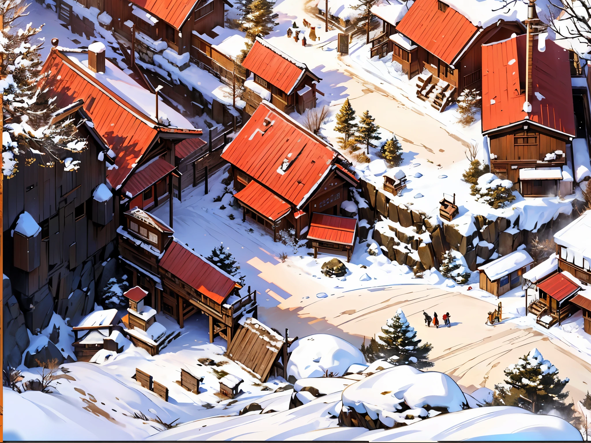 (winter，snow，下snow，积snow，：1.3）(absurd, high resolution, Extremely detailed, Human Development Report), masterpiece, best quality, Mana Town legend, 圣Light黎明控制台, Portrait of a place, Nostalgic place, town of Light, detailed landscape,  in a Mana Town legend, Light, Location Town, landscape, Professional photos, path town detailed landscape, Detailed background
