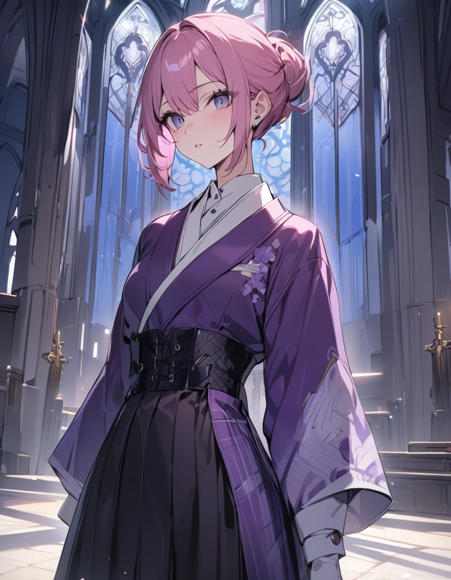 white bow under the collar, masterpiece, high quality