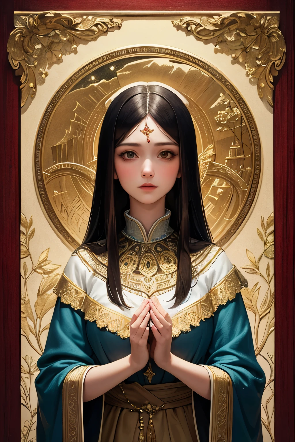 ((Highest quality)), ((masterpiece)), (detailed), spiritual,woman,prayer,Fairy,An illustration