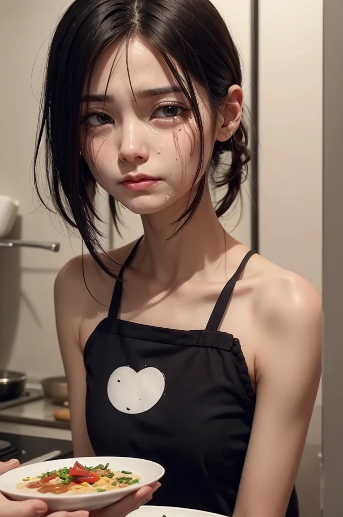 NSFW,4K,((Highest quality)),((masterpiece)),BREAK,((one girl)),(detailed),(in kitchen ),((One girl)),((perfect anatomy)),nsfw,((nude)),(naked),((12 years old)),((flat chest:1.55)),(stare at viewer with stern eyes:1.5),((one girl)),(bitting own lip:1.1),(angry:0.9),nose blush,(shamefull:1.2),(long hair),(beautiful hair),surprised, ((beautiful realistic face)),((skinny:1.3)),Beautiful Korean Women, Beautiful young Korean woman, Young and adorable Korean face, Gorgeous Young Korean Woman, Korean Girls, Girl cute beautiful face, Portraits of Korean female idols, Young and pretty Asian face, Cute natural anime face,Asian pretty face,((finely detailed face)),((glistening eyes)),((glistening eyes )),((large eyes)),(( pretty eyes)),(detailed),Perfect Face,((One girl)), ((clear eyes)),((show nipples)),((beautiful skin)),((A bow tie)), don't wear anything ,(upper body),(Equal left and right eyes), (nsfw:1.5),(show nipples),(don't wear anything),(nipples facing upwards), correct arm,