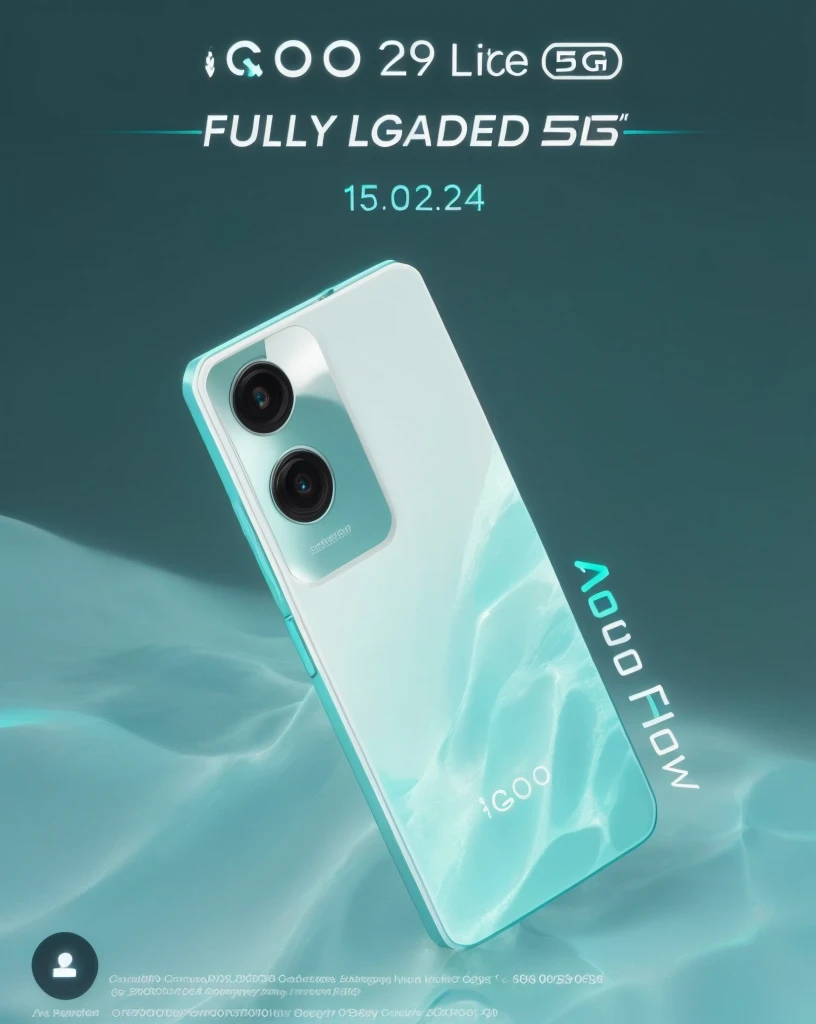 Close-up of the phone with camera, 2022, 2 0 2 2, turquoise gradient, 2023, 2 0 2 3, cyan grading, 24mp, 2 4 million, 1 5 0 mp, 150MP, Cyan gradient, fluid simulation, 250mp, g6