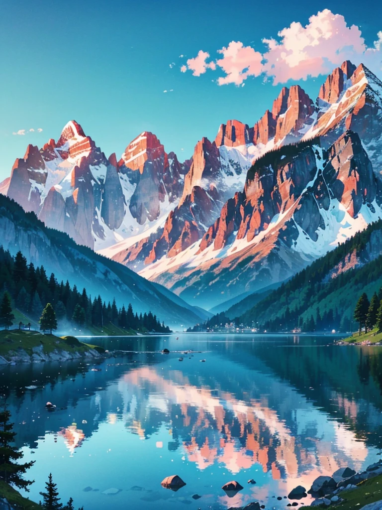 there is a lake with a mountain in the background, lakeside mountains, beautiful lake background, beautiful lake, mountain lake, majestic nature scenery, stunning nature in background, mountains and lakes, beautiful nature, swiss alps, beautiful iphone wallpaper, a lake between mountains, alpine scenery, very beautiful scenery, really beautiful nature, very very beautiful scenery, very very very beautiful scenery