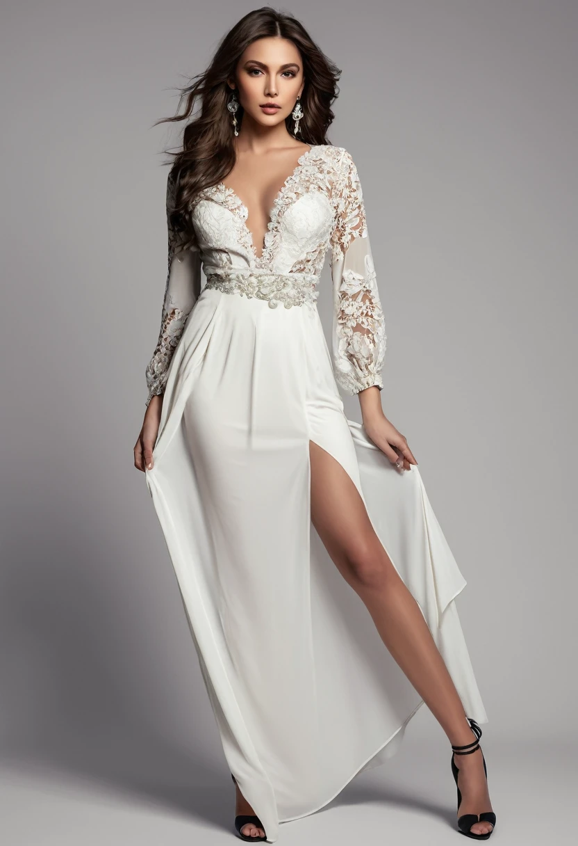 Romantic style, beautiful sexy woman, full-length, beautiful accessories,