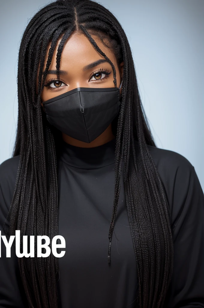 Create a black presenter "wearing a mask over the mouth" to serve as host of a YouTube channel.