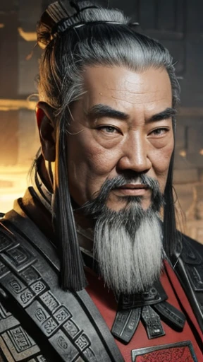 Oriental、Old man wearing ancient Chinese armor、Old man with ancient Chinese hairstyle、Three Kingdomultiple warlords、Highest quality、masterpiece、Ultra-high resolution、(Photorealistic:1.4)、Game Poster、