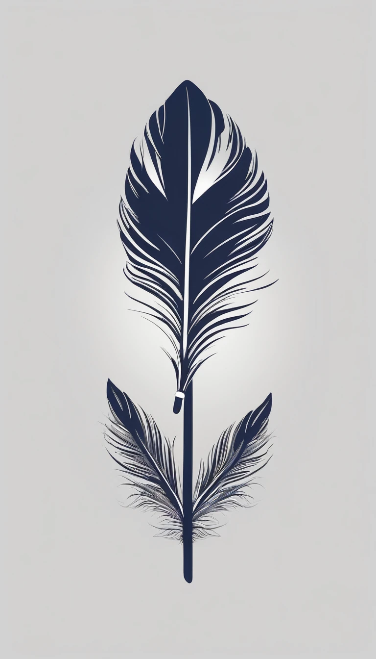 Create a minimal, modern, simple, inspirational, memorable, dream like icon design of a boy and a feather for the brand“Penamemoria".