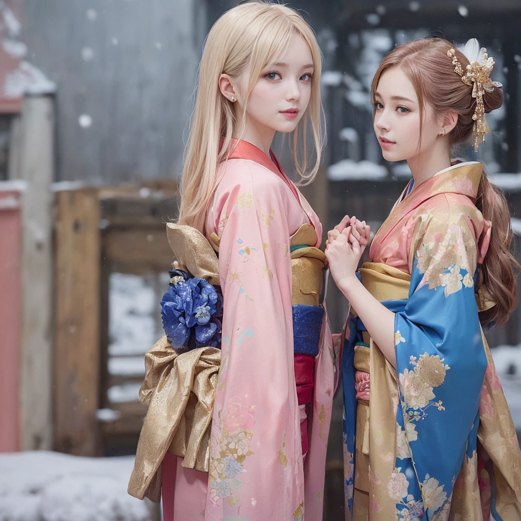 (The image shows only the upper part of the kimono above the obi
:1.7),
((8K, RAW Photos, Highest quality, masterpiece), High-resolution RAW color photos、
Professional close-up photography, (Realistic, フォトrealism: 1.37),
(Highest quality), (Best Shadow), (Best illustrations),
High-quality images、Skin Radiance、Texture of skin and clothing、
Expression of fine eyes、Shiny Hair,Long Hair Girl, Manga inspired by Lee Jong-suk,
Trending on deviantart, realism, detailed manga style, Manga art style,
Perfect Line Drawing, Beautiful line art, digital manga art girl, K-POPアイドル, dress,
Beautiful brown eyes, Fuller lips, Gorgeous face with attention to detail,
(Cute Smile), attractive, Innocent, (Perfectly detailed face),
(Detailed and carefully drawn hand) Photorealistic images, Written boundary depth,
Japanese style princess cut hairstyle,
best quality, masterpiece, New Year,
((Kimono with strikingly beautiful colorful colors,red,blue,pink,gold:1.7)),
Three Japanese high-school cute girls, ((looking straight)),
gently smiling,
((upper arms hidden by clothes and hair)),
(innocent and pure high-school-girls:1.7)
((white short scarf)), ((white feather shawl)),
(separately side by side:1.4),
shrine background, (mount Fuji:1.3), ((snow))
winter(season), (outdoors:1.5)