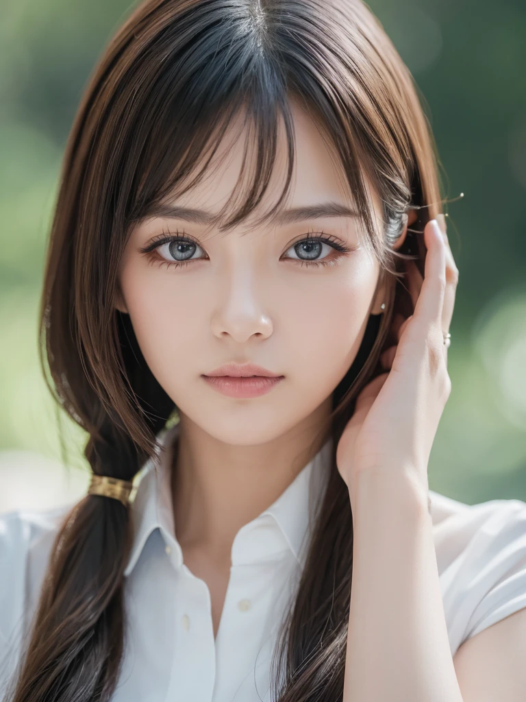 ((Highest quality, 8K, masterpiece :1.3)), One girl,Bob Hairstyles,Photographed in front of a white wall、Photographed in natural light、Wearing a business suit、Top view、super Detailed face, Beautiful Eyes,(Highly realistic photos, High resolution, Detailed face, Beautiful Eyes)、Japanese women, 28 years old, A variety of expressions, alone:1, Various Hair Styles, Only one person in the photo、Photographed in natural light、Don't look at the camera、profile、Dark brown hair color close to black