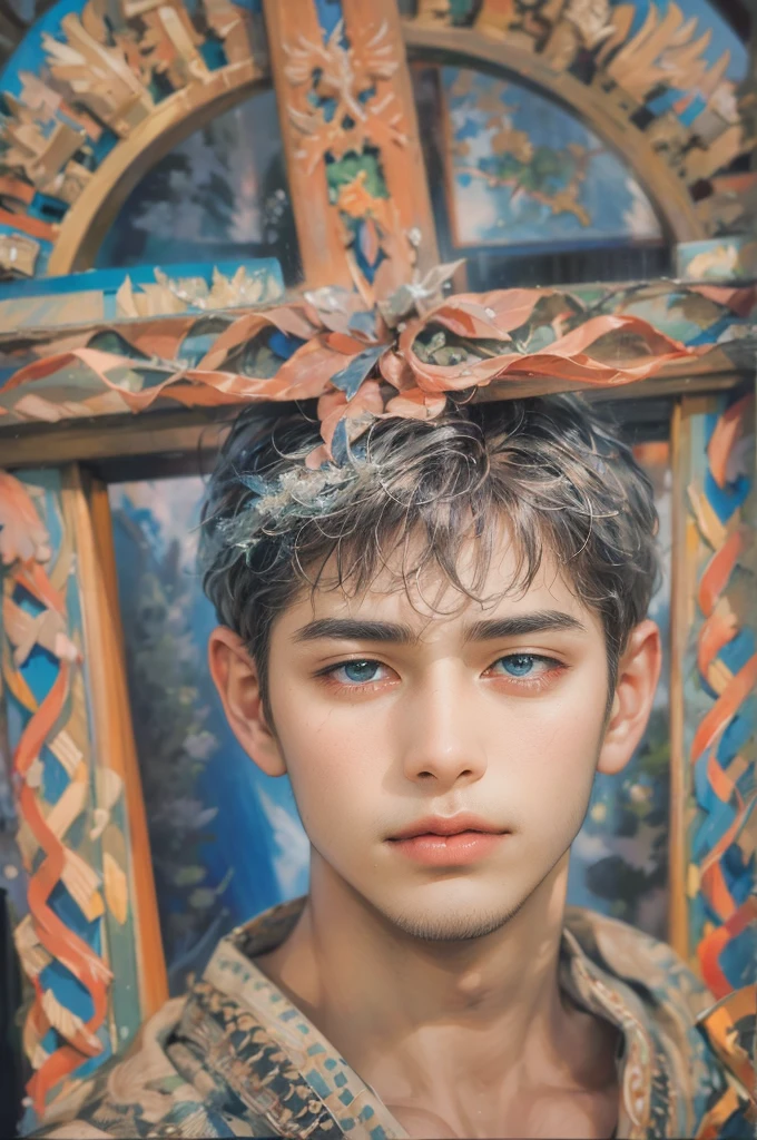 (masterpiece, top quality, best quality, official art, beautiful and aesthetic:1.2), boy, handsome, extreme detailed faces, (fractal art:1.3), colorful, highest detailed, (perfect face), shiny skin, HDR, cantarella, extremely detailed surroundings,
