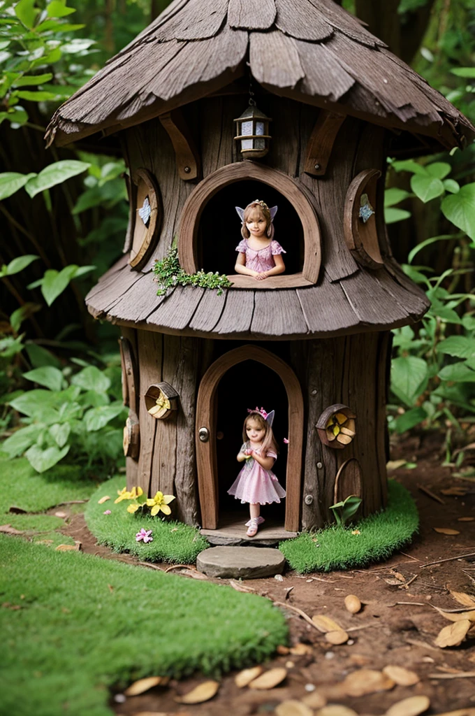 Fairy house with a fairy girl