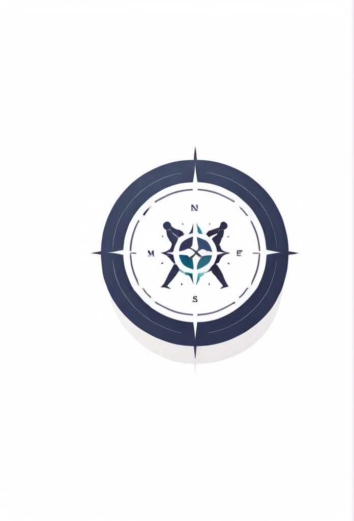 A logo for an investment company. A logo of small people standing with their arms around each other. A logo with an illustration of a compass inside. A very cool, chic and modern design. The background is white.