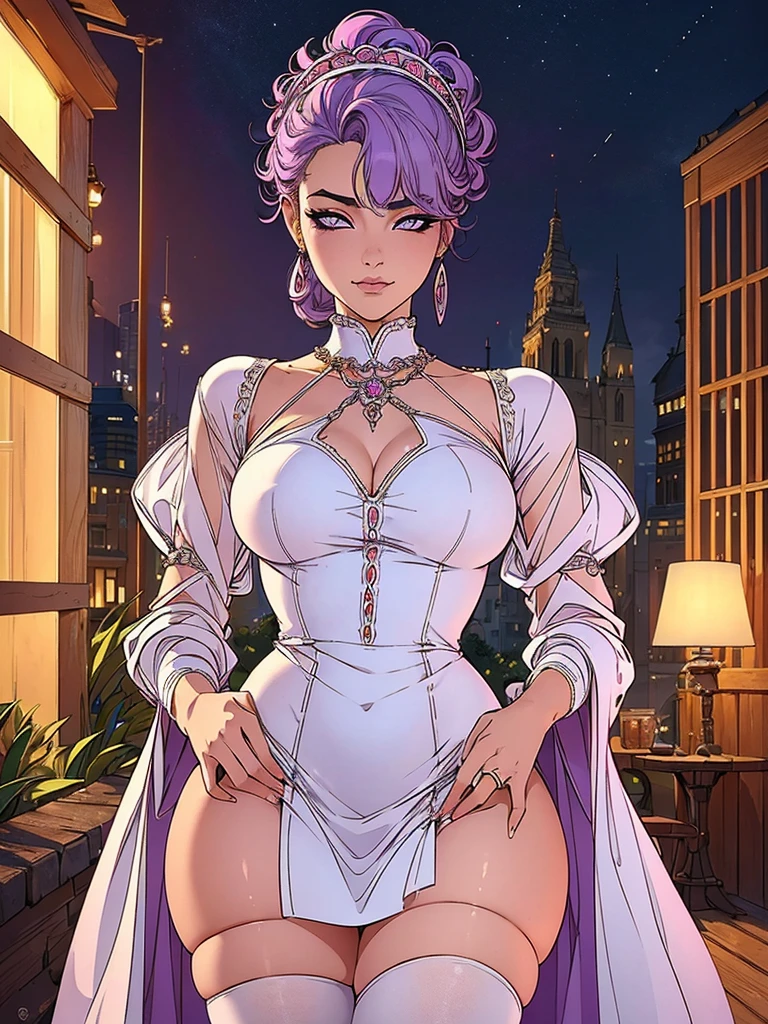 Just one girl,Best quality, 4k, high resolution, body stuck dress, perfect smile, gorgeous, white skin, ahegao face(hentai face) ,light purple hair,wearing head band, wearing bodystuck dress with long sleeves and red edges, Wearing bodycorn dress, clothes are stuck in body, bodyfit outfit,1 girl, solo, seductive look, elegance and charm, (masterpiece, best quality, high resolution), looking at the viewer, standing, (intricate and beautiful:1.2), (detailed light:1.2), (soft light, side light), (high resolution textures) , holding leash in hand(chain leash), outdoor, Burmese girl, wearing gorgeous jewelary, wearing harness over the outfit ,outdoor background, sun light, attractive, sexy, mature and hot, young,(masterpiece:1.3), (disorganized:1.3), (highest quality:1.3), perfect anatomy, detailed face, front view, perfect right hands, looking at viewer, (Super detailed:1.3), (best shadow:0.7), (treated hair), fine eyes, beautiful eyes, young aged woman, alone, standing, crystal earrings,closed_mouth, , outdoors,Thick thighs, arrogant face, small