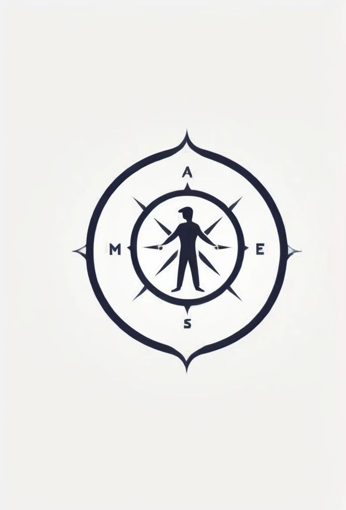 A logo for an investment company A logo of small people standing with their arms around each other Expressing friendship A logo with an illustration of a compass inside It has a very cool, chic and modern design The background is white