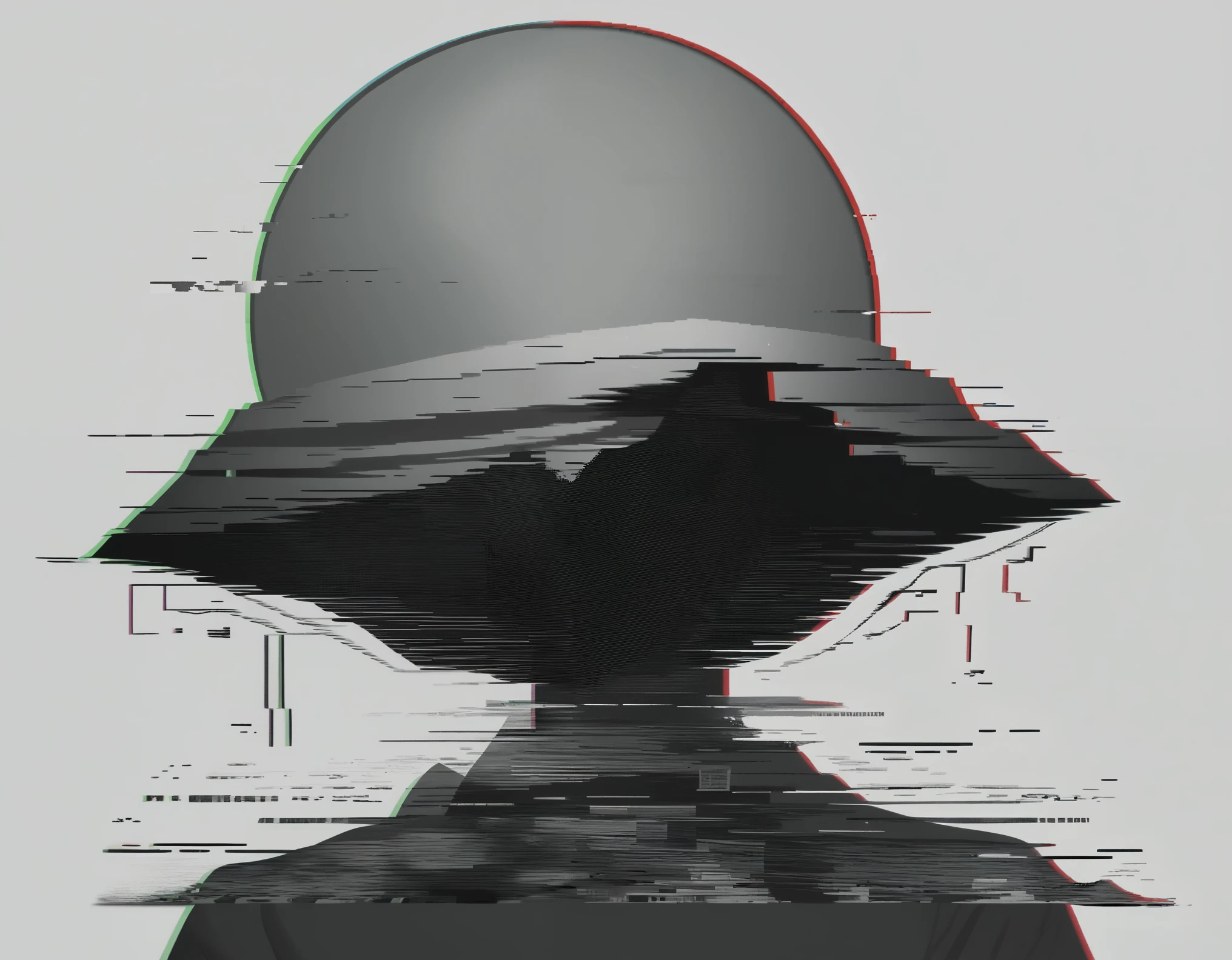 score_9, score_8_up, score_7_up, BREAK white background, simple background, greyscale,monochrome, glitch, glitching, horror, distorted landscape, duplicate, error,